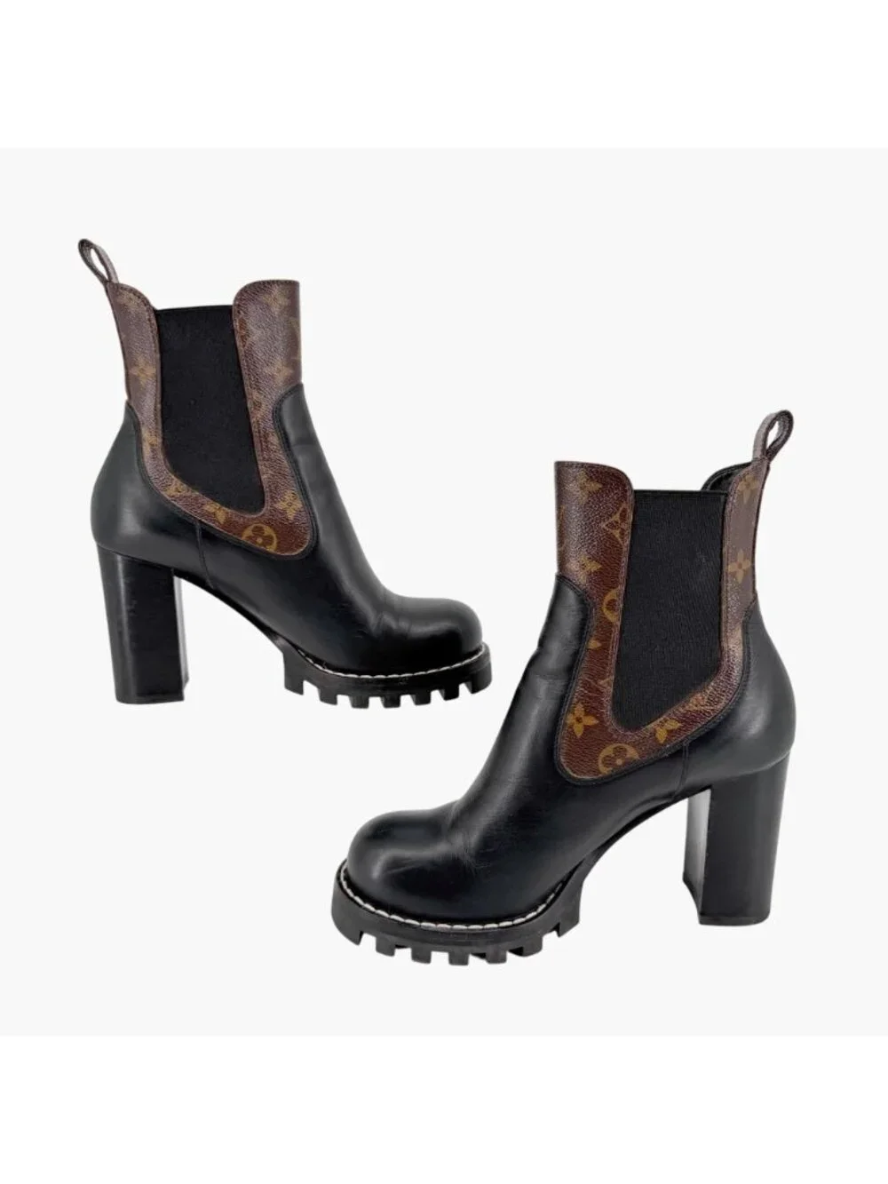 Louis Vuitton Star Trail LV Chelsea Ankle Boots Black Size 40 US 10 Women's